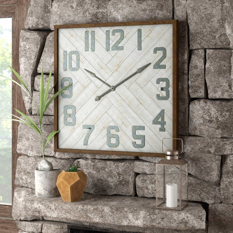 Union Rustic Oversized Louie Square Wood Wall Clock & Reviews Wayfair